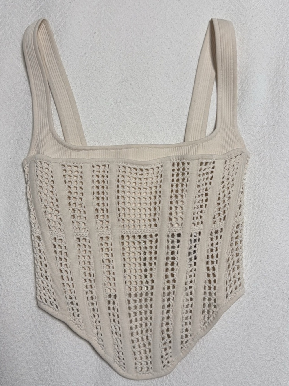 Dion Lee Cream Crochet Corset Top - White - Picture 3 of 4